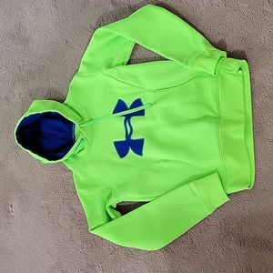 Womens Under Armour Coldgear hoodie neon green blue small